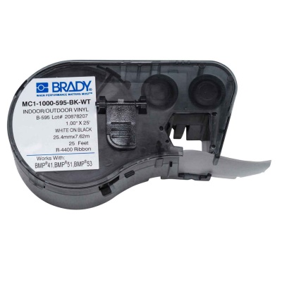 Brady MC1-1000-595-BK-WT / 131606, öntapadó szalag 25.40 mm x 7.62 m