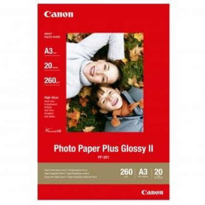 Canon Photo Paper Plus Glossy, fotópapírok, fényes, fehér, A3, 260 g/m2, 20 db, PP-201 A3, inkous