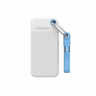 VERBATIM külső SSD 1TB Pocket SSD, USB-C, Fehér