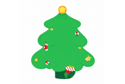 Niimbot 1EA03023902, 49x49mm, 150db, karácsonyfa, színes önragasztó címkék