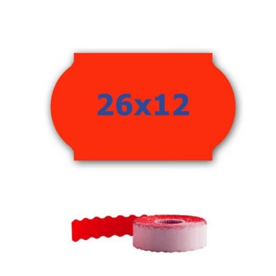 Árcímkék fogók címkézéséhez, 26mm x 12mm, 900db, piros jelzés