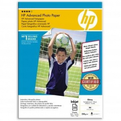 HP Advanced Glossy Photo Paper Q5456A, 250 g/m2, A4, 25db, fényes, fehér, fotópapír