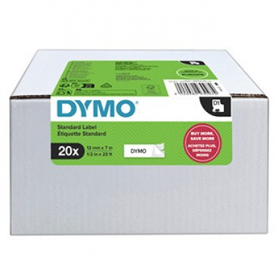 Dymo D1 2231632, 12mm x 7m, fekete nyomtatás / fehér alapon, eredeti szalag, 20db
