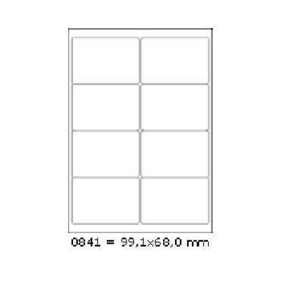 Öntapadó címkék 99,1 x 68 mm, 8 címek, A4, 100 ív