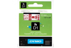 Dymo D1 45015, S0720550, 12mm x 7m piros nyomtatás / fehér alapon, eredeti szalag