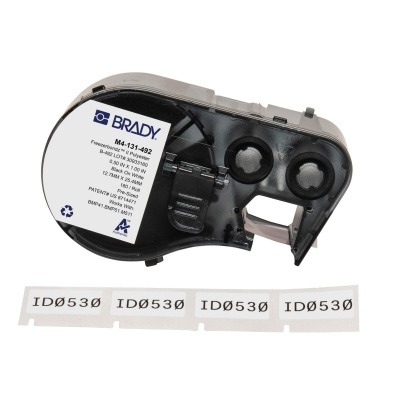 Brady M4-131-492 / 170780, 25.40 mm, Polyester, fekete nyomtatás / fehér alapon