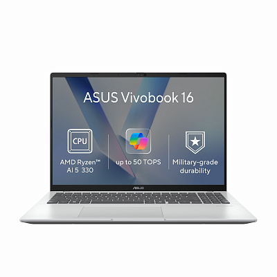 ASUS Vivobook 16/M1607KA-MB245WZ/AI5-330/16"/WUXGA/16GB/512GB/AMD int/W11H/Ezüst/2R