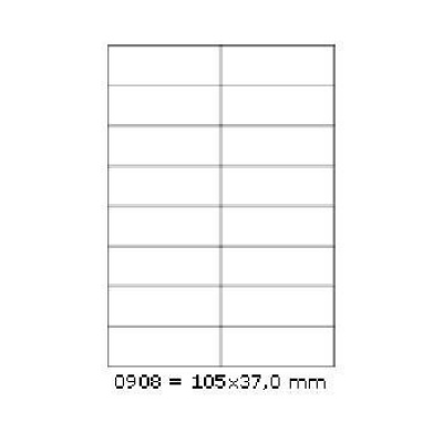Öntapadó címkék 105 x 37 mm, 16 címek, A4, 100 ív