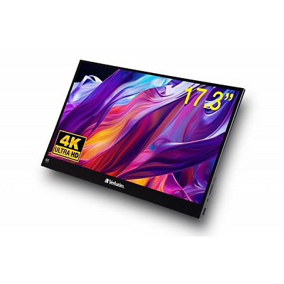 Verbatim PM-17-4K Hordozható érintőképernyős monitor 17,3", 4K Ultra HD, Metal Housing