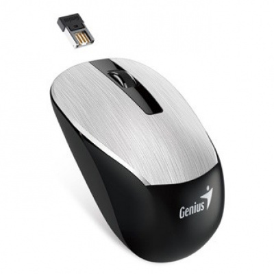 Genius Egér NX-7015 31030019404, 1600DPI, 2.4 [GHz], optikai, 3 gomb, vezetéknélküli USB, ezüst, AA