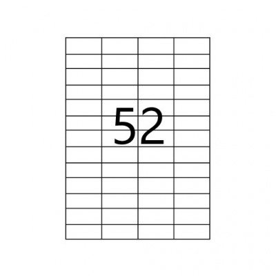 Öntapadó címkék 52,5 x 21,2 mm, 52 címek, A4, 100 ív