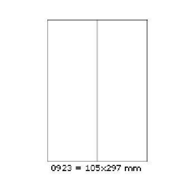 Öntapadó címkék 105 x 297 mm, 2 címkék, A4, 100 ív