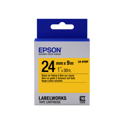 Epson LabelWorks LK-6YBP C53S656005 24mm x 9m, fekete nyomtatás / pasztell sárga alapon, eredeti szalag