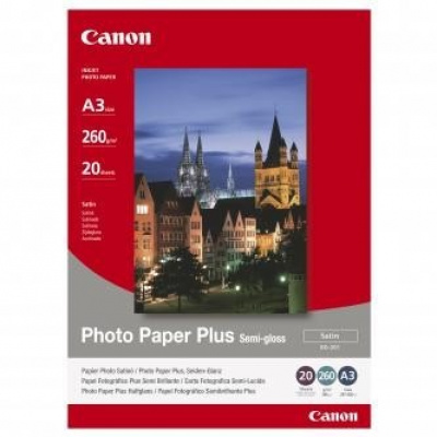 Canon Photo Paper Plus Semi-Glossy 1686B026, 260 g/m2, A3, 20db, félig fényes, szatén, fehér, fotópapír
