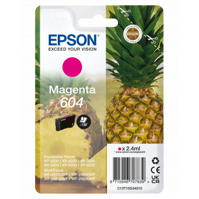 Epson 604 T10G340 C13T10G34010 bíborvörös (magenta) eredeti tintapatron