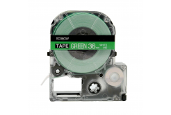 Epson LC-SD36GW, 36mm x 8m, fehér nyomtatás / zöld alapon, utángyártott szalag