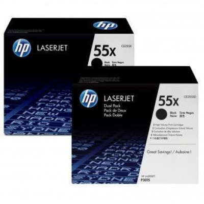 HP 55X CE255XD dualpack fekete (black) eredeti toner