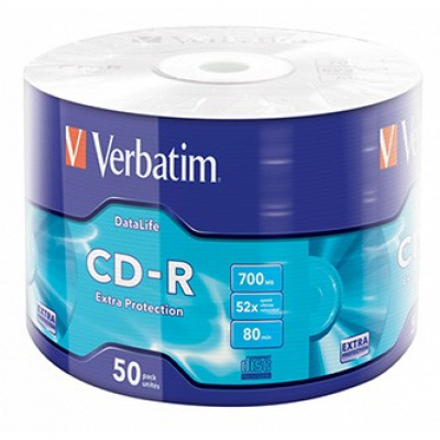 Verbatim 43787 CD-R Data Life Extra Protection, 50-csomag Wrap, 700MB, 52x, 80 perc, 12cm, nyomtatási lehetőség nélkül