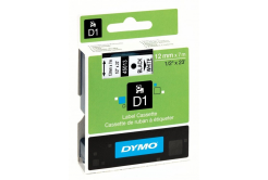 Dymo D1 45013, S0720530, 12mm x 7m fekete nyomtatás / fehér alapon, eredeti szalag