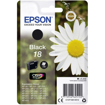 Epson 18 C13T18014012 fekete (black) eredeti tintapatron