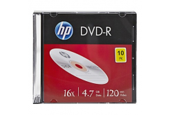 HP DVD-R, DME00085-3, 4.7GB, 16x, slim case, 10-pack, bez možnosti potisku, 12cm, 69314, pro archivaci dat