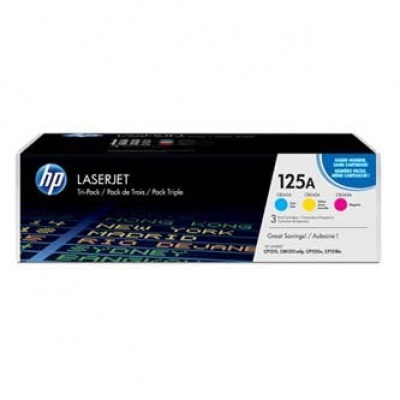 HP 125A CF373AM, cián/bíborvörös/sárga (cyan/magenta/yellow) multipack eredeti toner