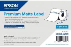 Epson C33S045739 Premium Matte, a ColorWorks esetében, 203mmx60m, fehér öntapadó címkék