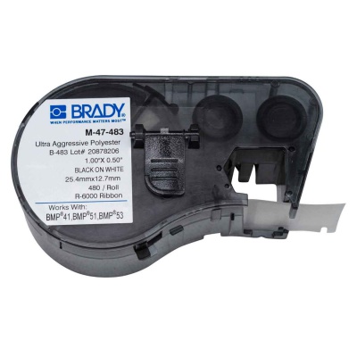 Brady M-47-483 / 131605, címkék 25.40 mm x 12.70 mm
