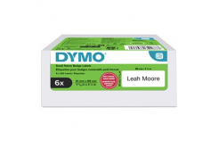 Dymo 2234187, 89mm x 41mm, névtáblákra, kivehető, fehér, eredeti papírcímkék, 6 x 300 db