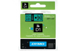 Dymo D1 40919, S0720740, 9mm x 7m fekete nyomtatás / zöld alapon, eredeti szalag