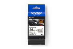 Brother TZ-FX261 / TZe-FX261, 36mm x 8m, fekete nyomtatás / fehér alapon, eredeti szalag
