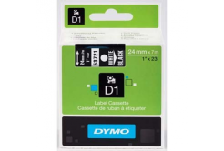 Dymo D1 53721, S0721010 , 24mm x 7m fehér nyomtatás / fekete alapon, eredeti szalag
