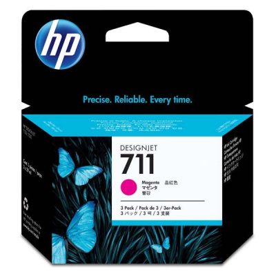 HP 711 CZ135A 3 db bíborvörös (magenta) eredeti tintapatron