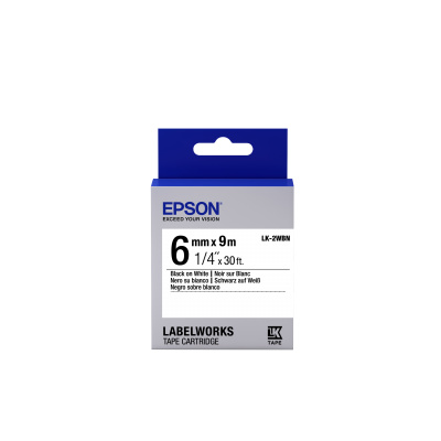 Epson LabelWorks LK-2WBN C53S652003 6mm x 9m, fekete nyomtatás / fehér alapon, eredeti szalag