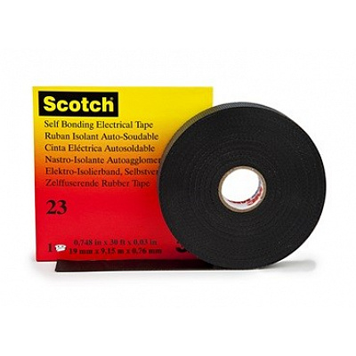 3M 23 Scotch önhegesztő elektromos szigetelőszalag, fekete, 19 mm x 9,1 m