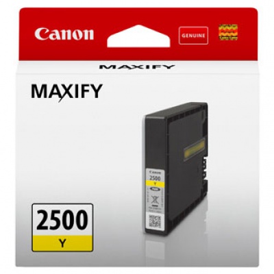 Canon eredeti tintapatron PGI-2500 Y, yellow, 9.6ml, 9303B001, Canon MAXIFY iB4050,iB4150,MB5050,MB5150,MB5350,MB5450