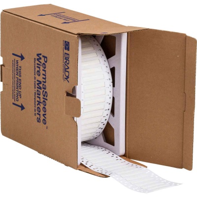 Brady LSZH-187-2-WT / 141222, címkék, THT Low Smoke Halogen Free Permasleeve Wire Marking Sleeves, 50.80 mm x 8.50 mm