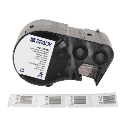 Brady M5-156-492 / 170892, 22.86 mm, Polyester, fekete nyomtatás / fehér alapon