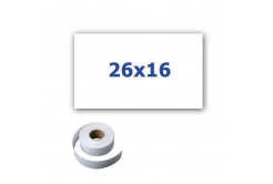 Árcímkék fogók címkézéséhez, 26mm x 16mm, 700db, fehér