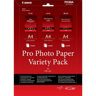 Canon Photo Paper Pro Variety Pack PVP-201 6211B021, A4, 15db, fehér, fotópapír