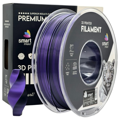 Smart Print FG-S102-E1, 3D filament, PLA Silk, 1,75mm, 1000g, Dual Color, Többszínű (Black, Purple)