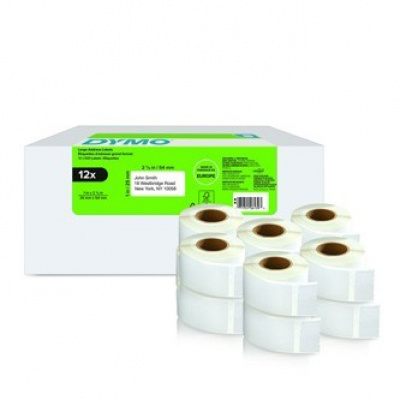 Dymo 2177563, 54mm x 25mm, fehér papírcímkék