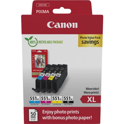 Canon CLI-551XL 6443B008 színes (CMYK) multipack eredeti patronok