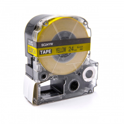Epson LK-6YBP, SC24YW, C53S656005, 24mm x 9m, fekete nyomtatás / sárga alapon, kompatibilis szalag