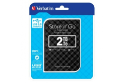 Verbatim 53195 Store N Go, Külső merevlemez, 2.5", USB 3.0 (3.2 Gen 1), 2TB, fekete
