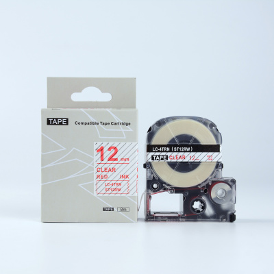 Epson LK-4TRN, ST12RW, 12mm x 9m, piros nyomtatás / átlátszó alapon, kompatibilis szalag