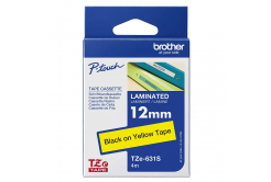 Brother TZe-631S, 12mm x 4 m, fekete nyomtatás / sárga alapon, eredeti szalag