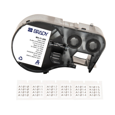 Brady M4-11-499 / 170796, 19.05 mm, Nylon, fekete nyomtatás / fehér alapon