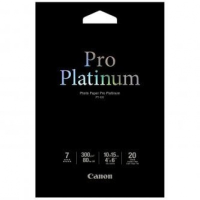 Canon 2768B013 Photo Paper Pro Platinum, fotópapírok, fényes, fehér, 10x15cm, 4x6", 300 g/m2, 20 db,