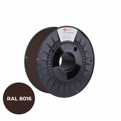 C-Tech 3DF-P-PETG1.75-8016 3D filament, PREMIUM LINE, PETG, RAL8016, 1,75mm, 1000g, Mahagóni barna (Mahogany brown)